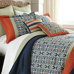 go to 8 piece Embroidered comforter set Daria